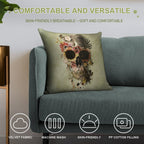 Garden Skull Light Soft Warmth Comfort Throw Pillow