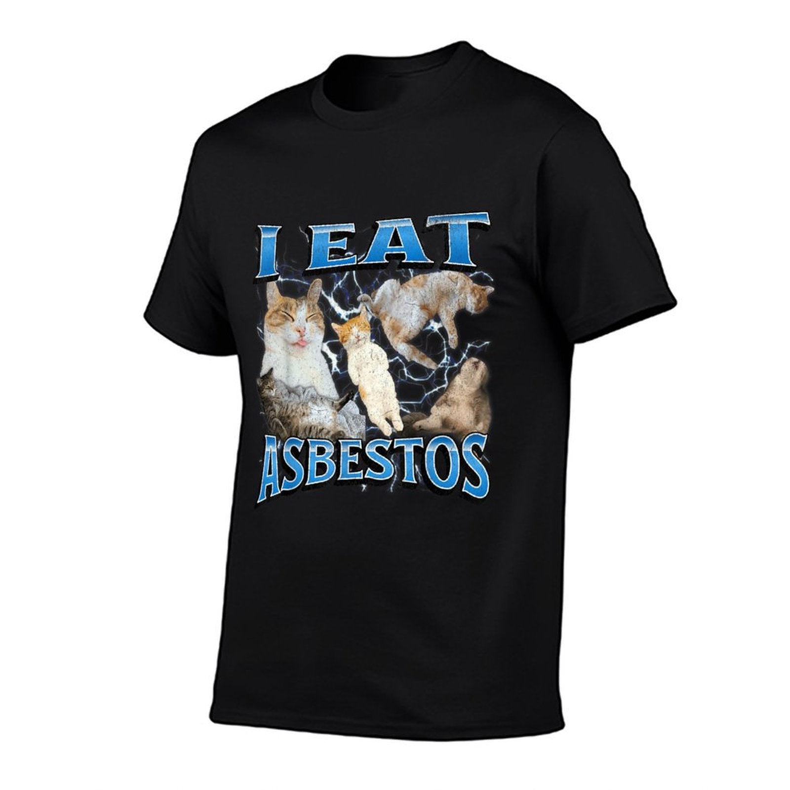 I Eat Asbestos Funny Offensive Cat Meme Bootleg Graphic  Slim-fit Cut T-Shirt
