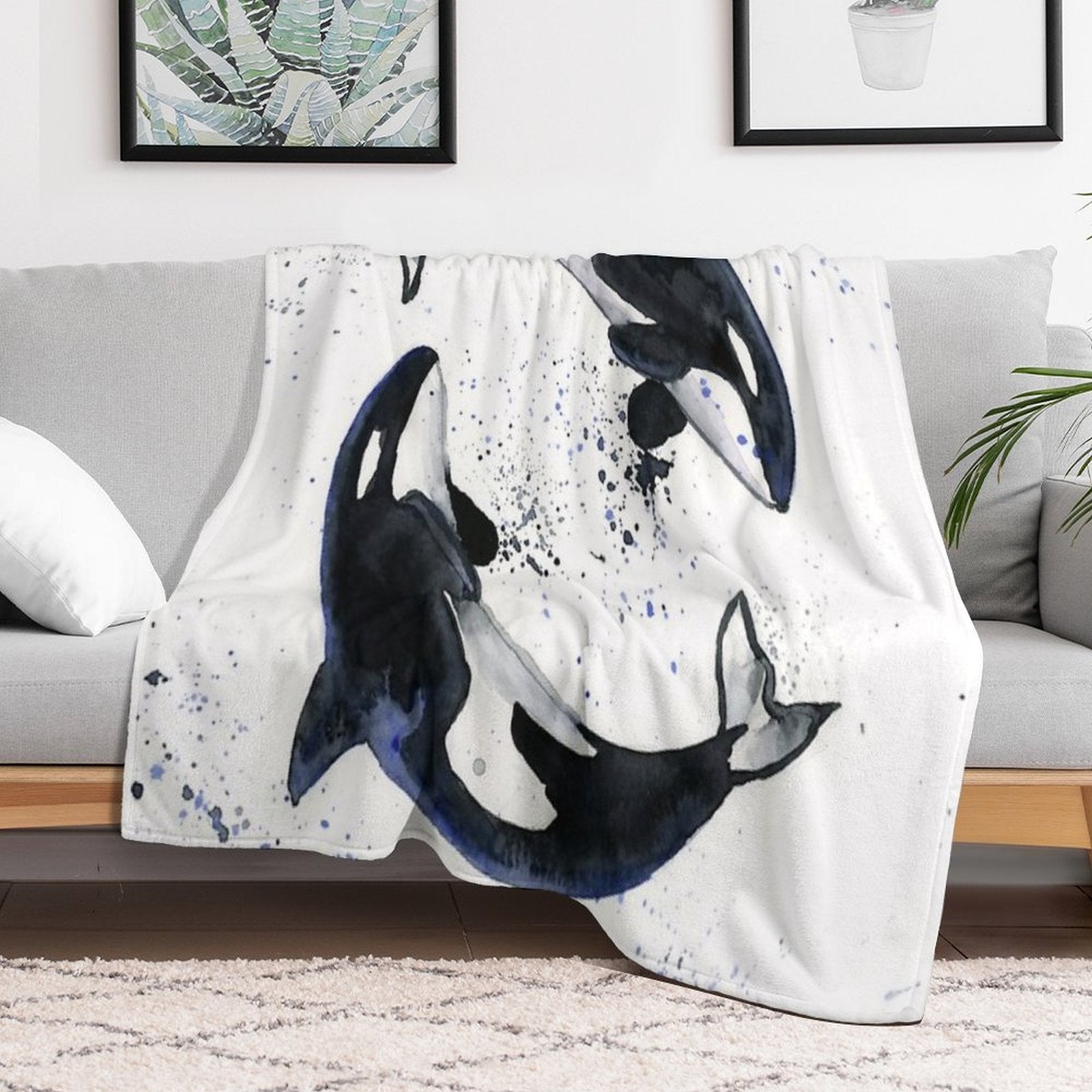Orcas Durable Throw Blanket