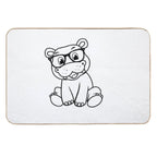Hip Hip Hipster Hippo  Odorless Bath Mat