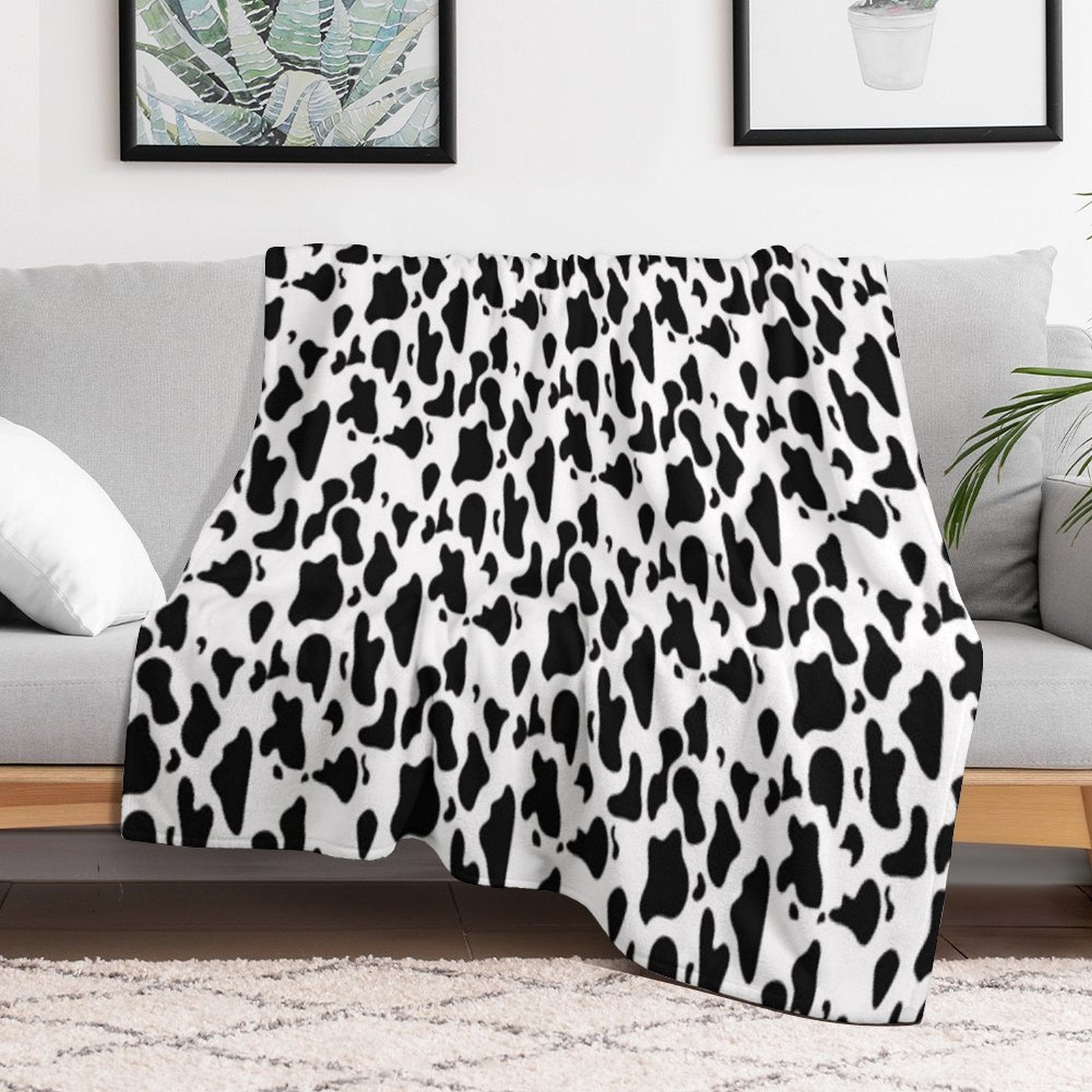 Cow Print Versatility Throw Blanket