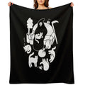 Death And His Cats Travel-friendly Throw Blanket