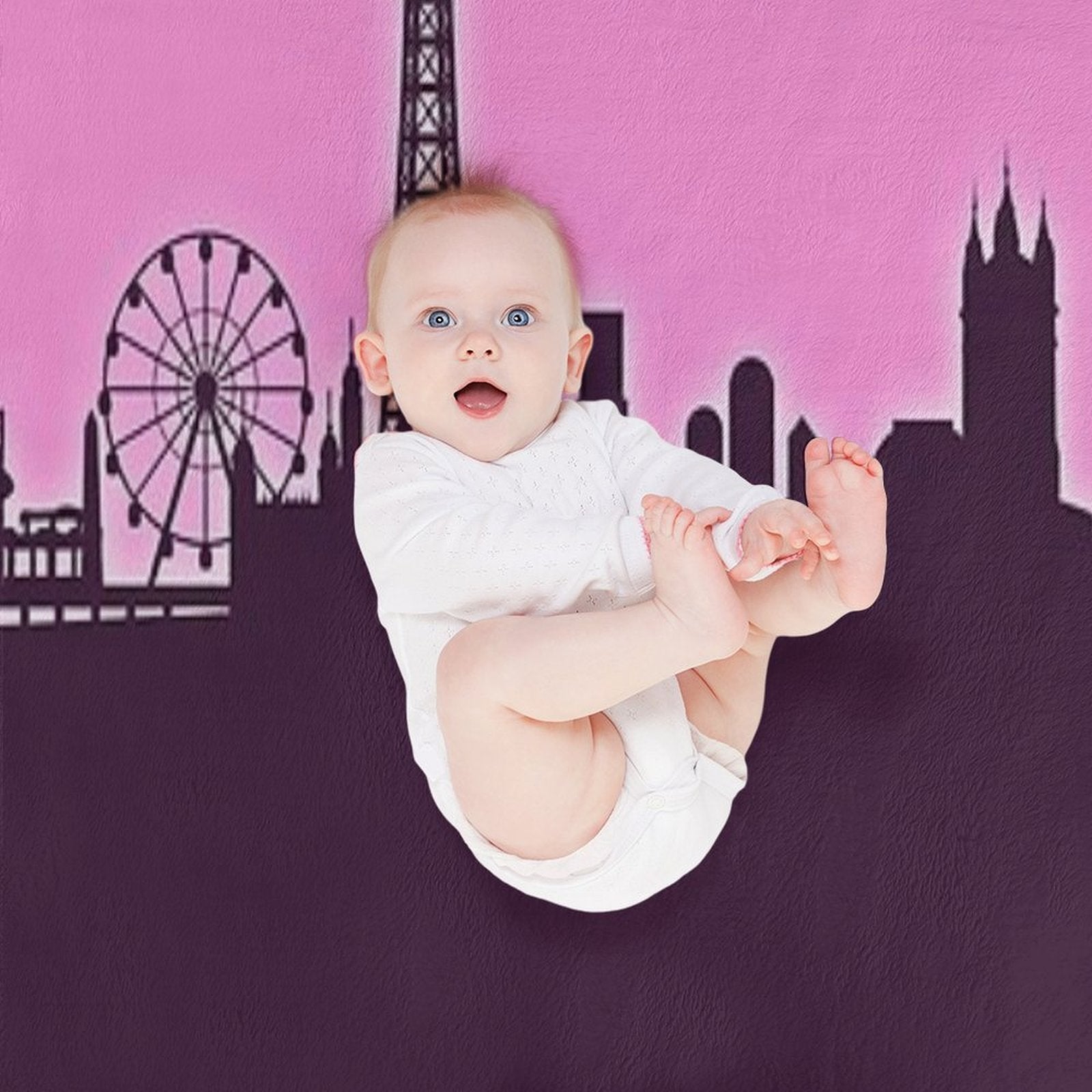 Blackpool England Skyline Machine-washable Throw Blanket