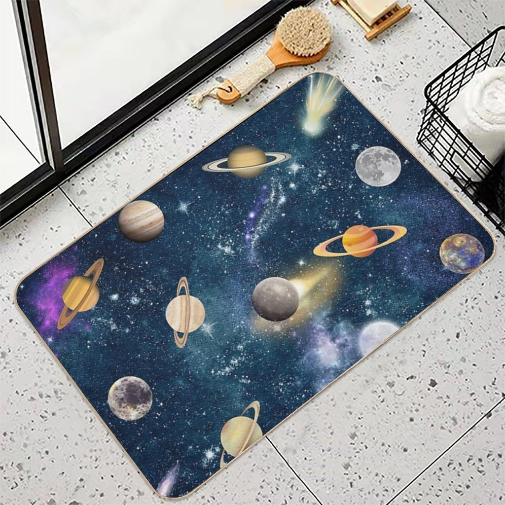 Planets in Galaxy Space  Bath Mats  Easy To Clean Bath Mat