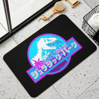 Jurassic Park Vaporwave (Japanese)  Dirt-Trapping Bath Mat
