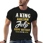 Mens A King Was Born In July Happy Birthday To Me Ts  High-quality Stitching T-Shirt