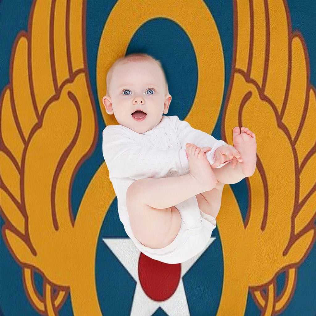 8th Airforce Emblem Eco-conscious Throw Blanket