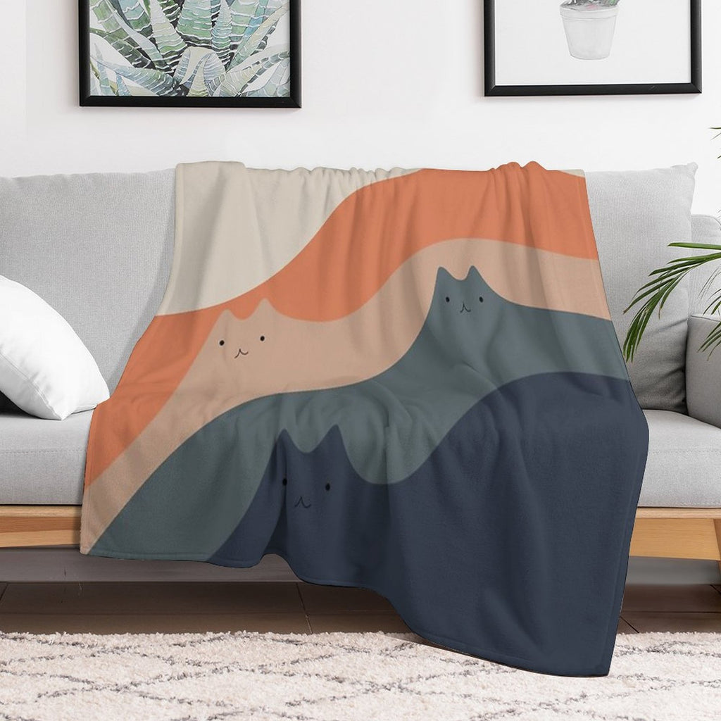 Cat Landscape 90 Shrink-resistant Throw Blanket