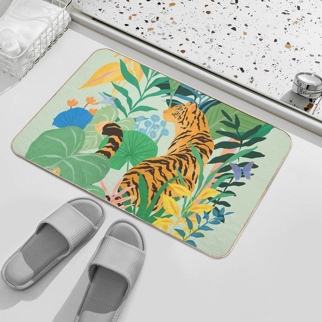 Tiger in Jungle  Eco-Friendly Bath Mat