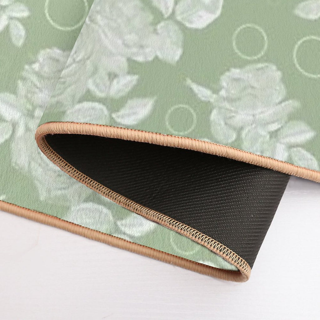 Bouquet of Roses on A Bright Green Retro Background  Stain-Proof Bath Mat