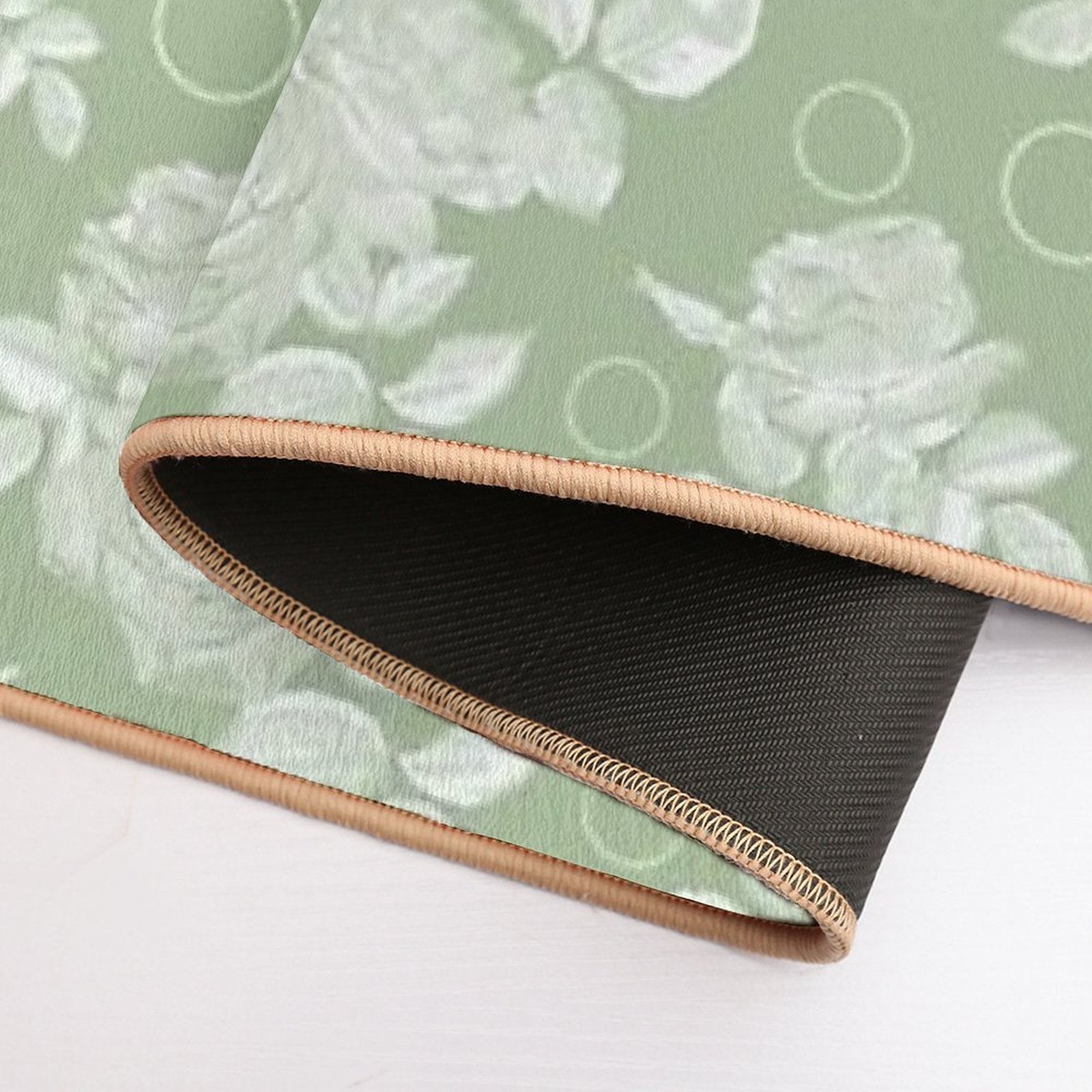 Bouquet of Roses on A Bright Green Retro Background  Stain-Proof Bath Mat