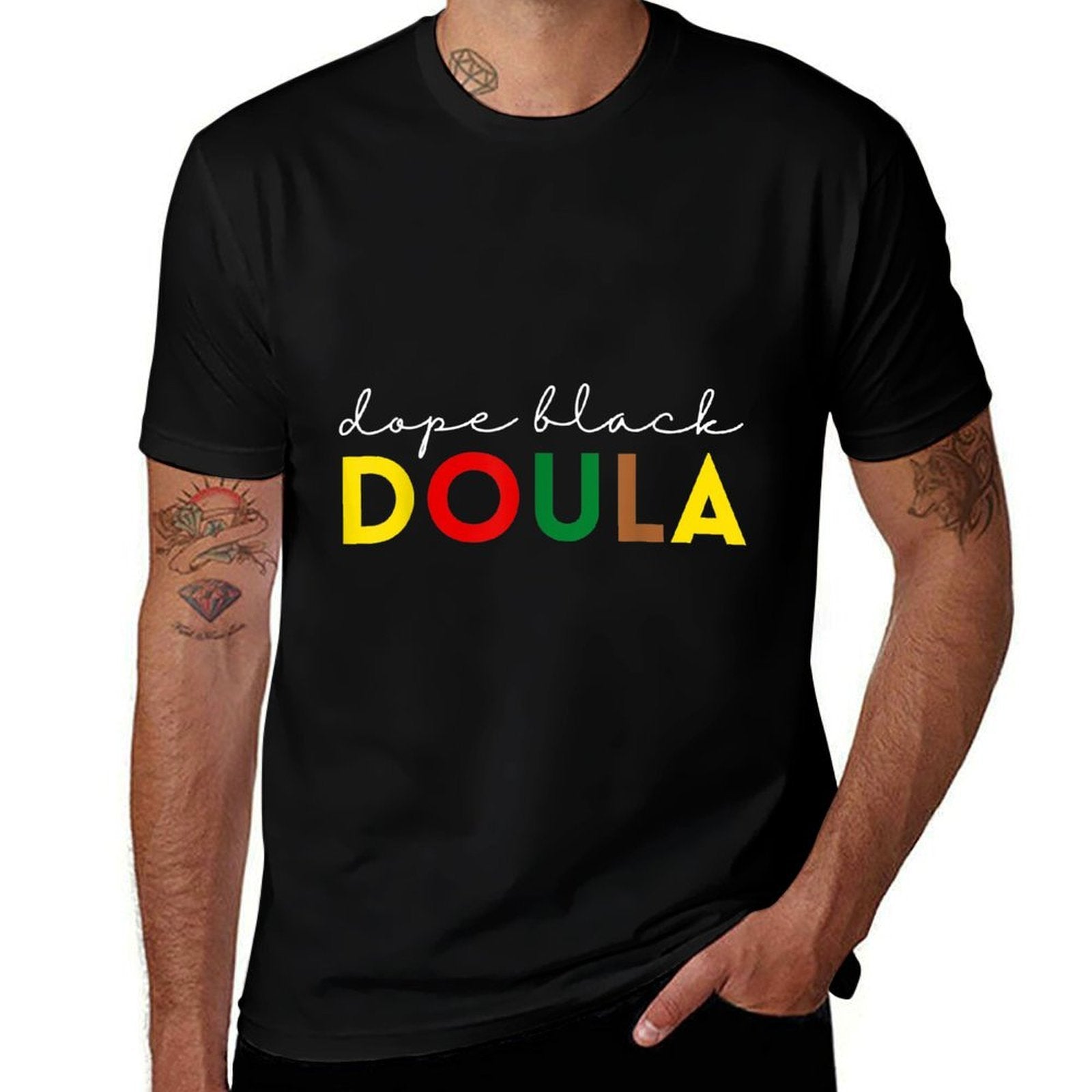 Dope Black Doula African American Midwife Birth Educator  Vintage-inspired T-Shirt