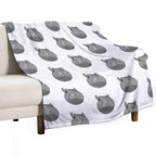 Hippo  Fiona  Cincinnati Zoo (white) Plush Throw Blanket