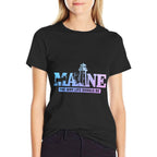 Maine Lighthouse Elk Lobster Pride Vintage Souvenir  Polyester Blend T-Shirt