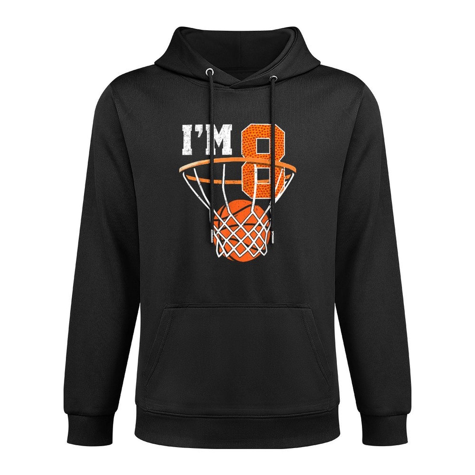 8th Birthdays For Boys Basketball Eight Year Old Machine Washable Hoodie