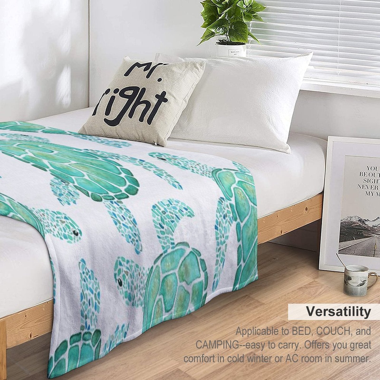 Turtle Pattern Easy Care Throw Blanket