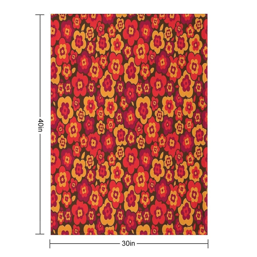 Retro Vintage Orange Poppies Gift-ready Throw Blanket