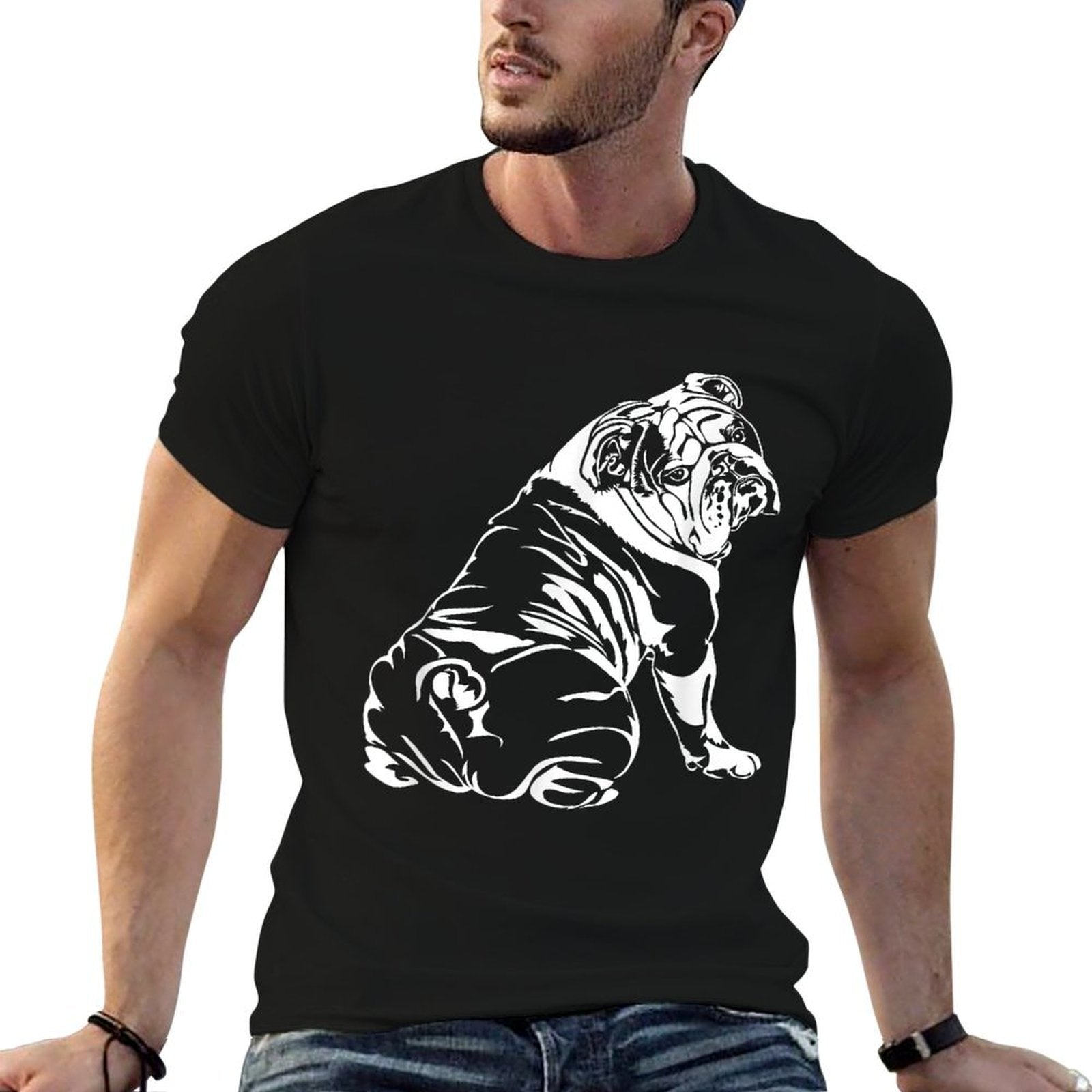 Funny English Bulldog Dog Hund Men Women Girls Kids  Wrinkle-resistant T-Shirt