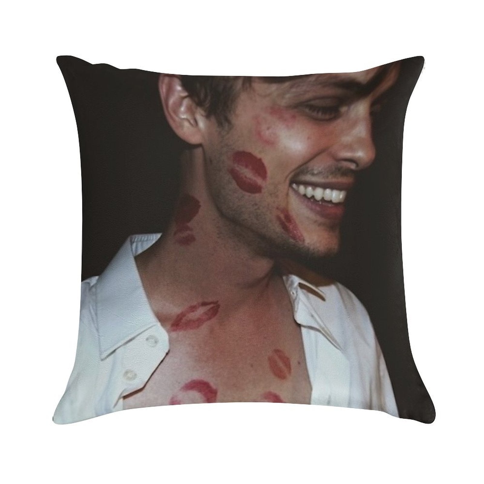 Matthew Gray Gubler Lipstick Stains Soft Skin-Friendly Throw Pillow