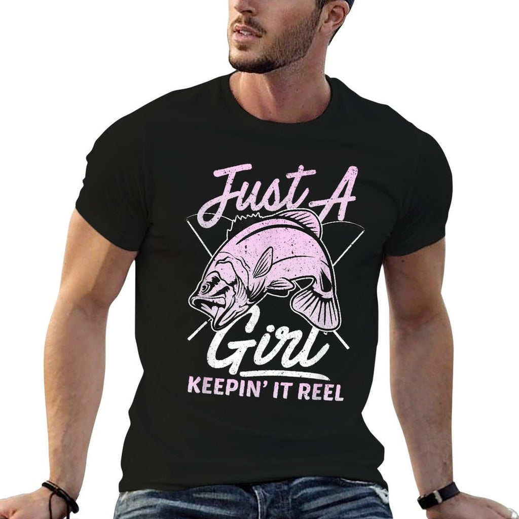 Cute Fishing Funny Keeping It Reel Womens Purple Pink  Moisture-wicking T-Shirt