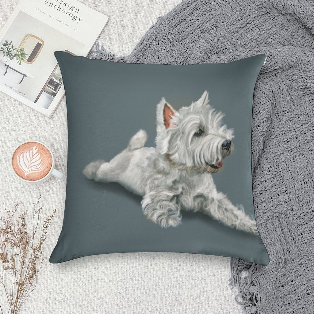 West Highland Terrier Westie Soft Luxury Feel Throw Pillow