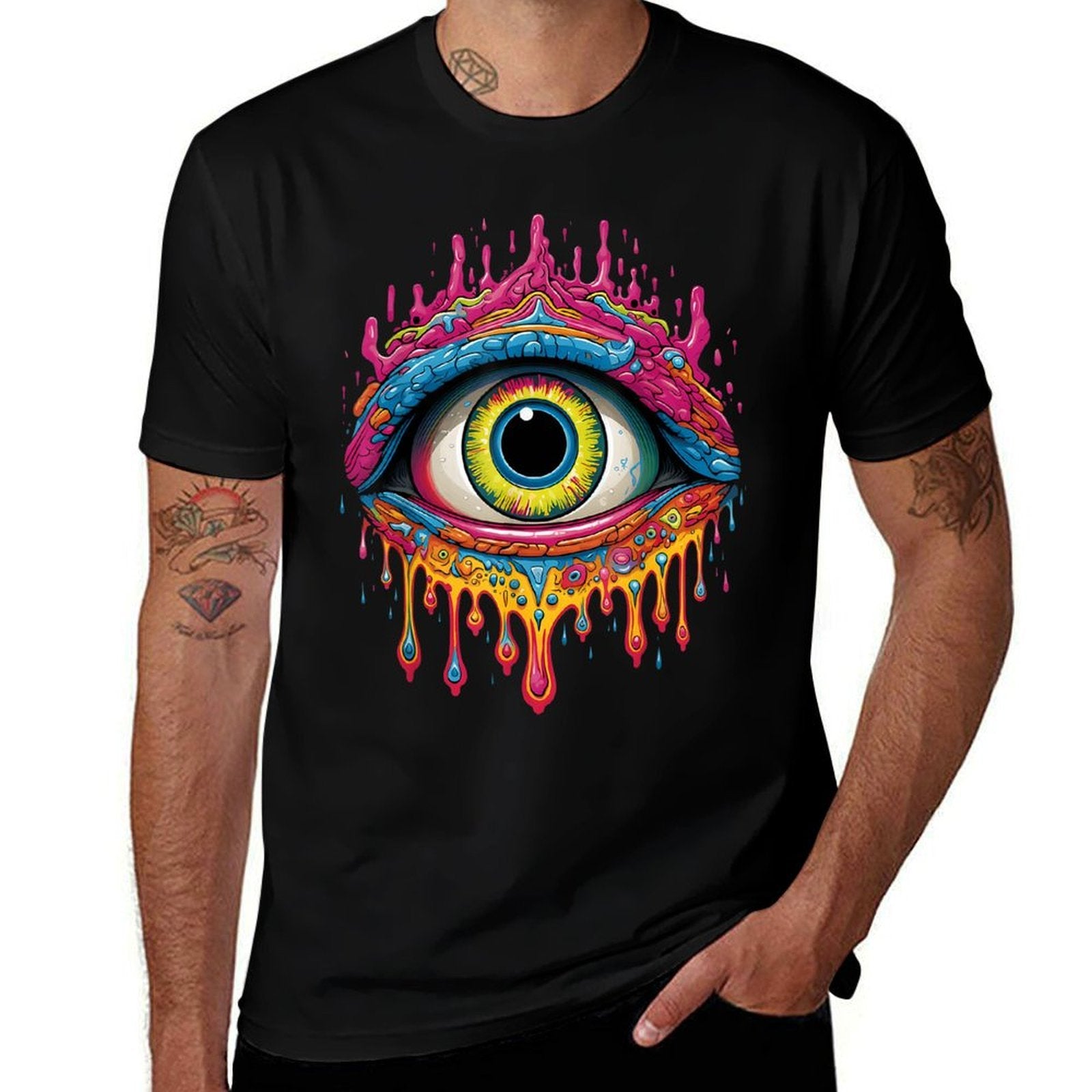 Psychedelic Third Eye  Trippy Colorful Hippie Psychonaut  Breathable T-Shirt