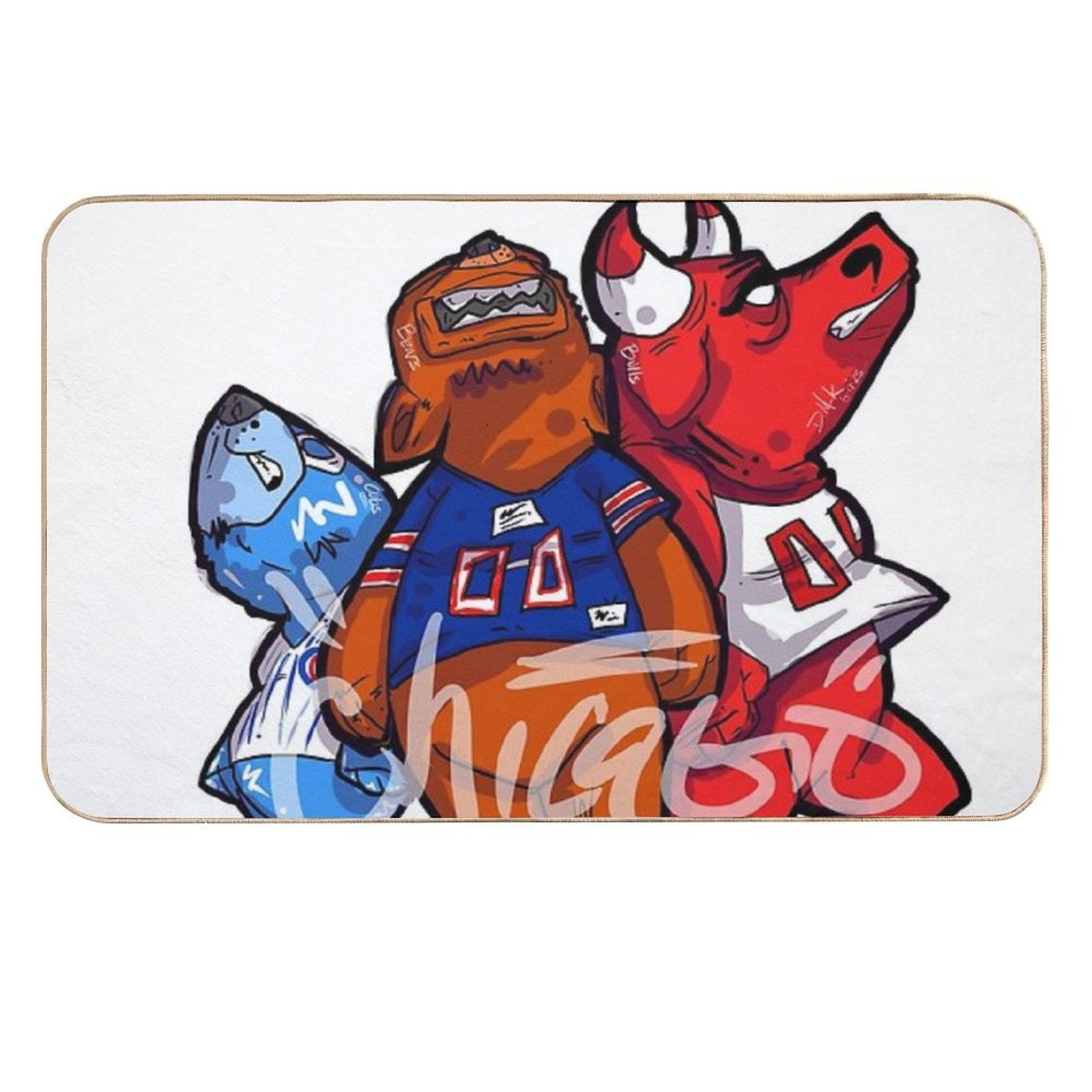 Chicago Cubs, Chicago Bears, Chicago Bulls, Chicago Sports  Slip-Resistant Bath Mat