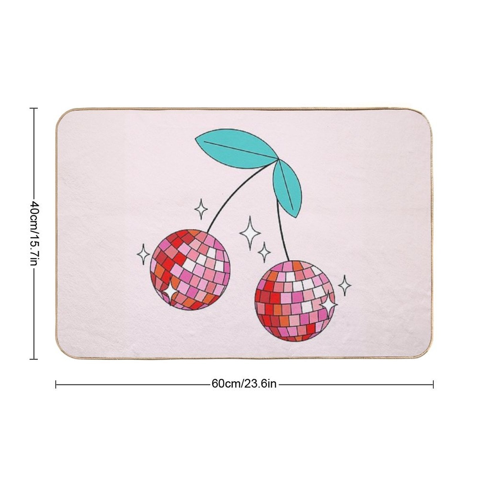 Cherry Discoball  Easy To Clean Bath Mat
