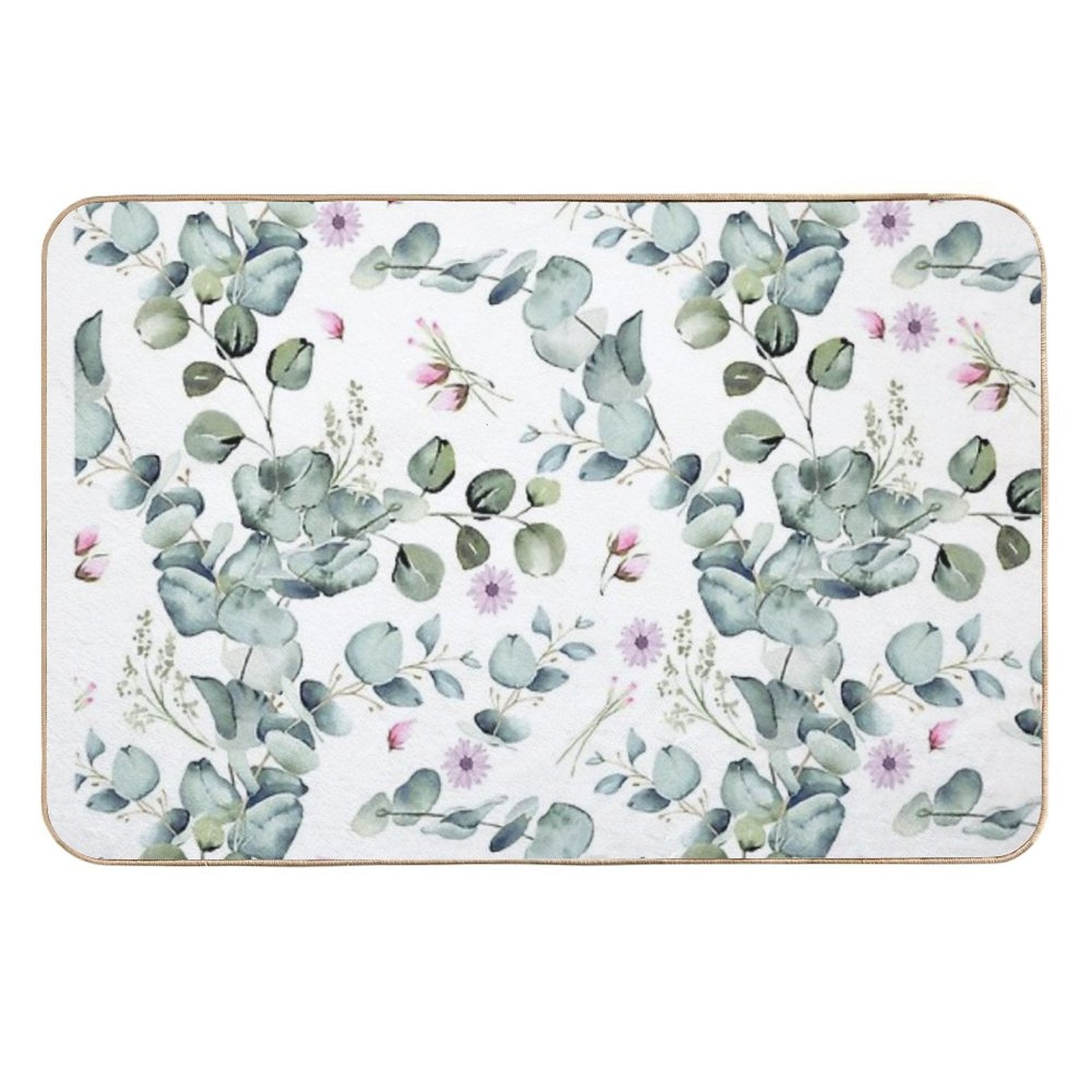 Miniature Garden with Petals  Absorbent Bath Mat