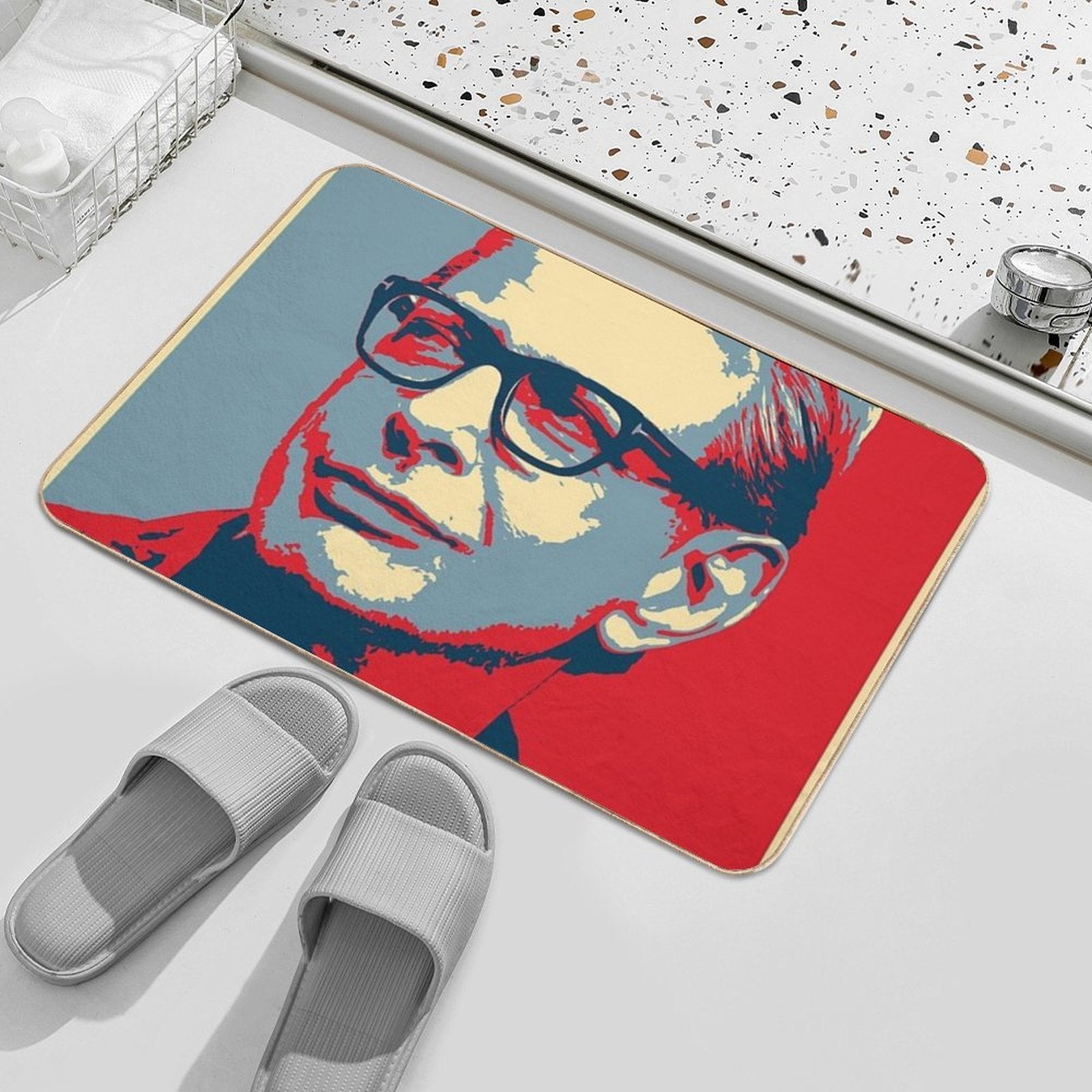 Jeff Goldblum Face Hope Pattern  Dirt-Trapping Bath Mat