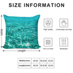 Turquoise Blue Ocean Ripples Soft High-Density Material Throw Pillow