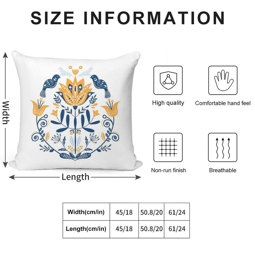 Scandinavian Folk Study 010 Soft Bedroom Essential Throw Pillow