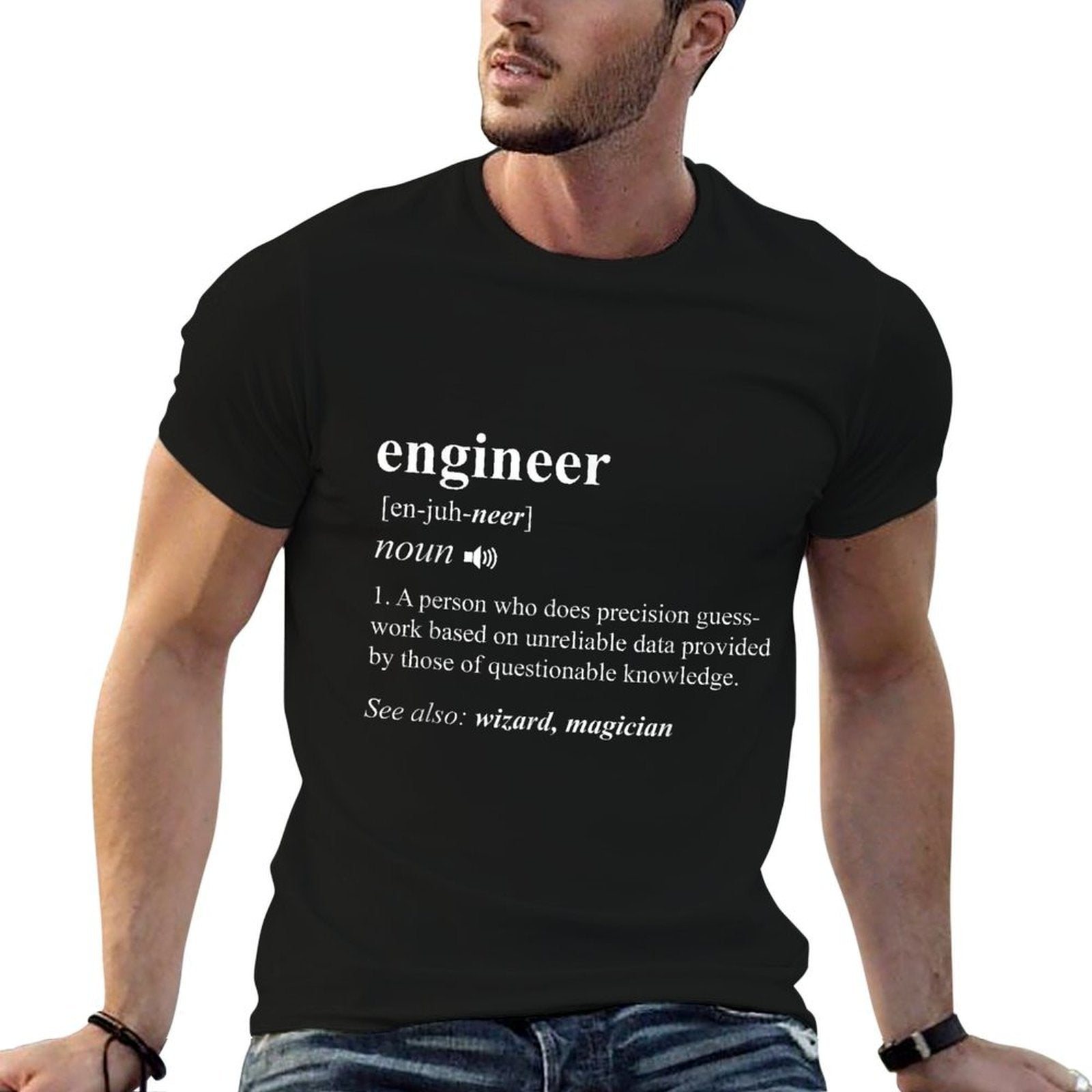Engineer Definition Funny Engineering Mechanical Civil Gift  Odor-resistant T-Shirt