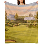 Whistling Straits Golf Course 9th And 18th Greens Easy Care Throw Blanket