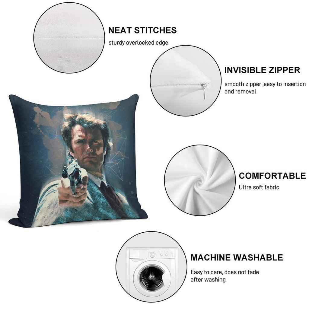 Dirty Harry Vintage Art Soft Warmth Comfort Throw Pillow