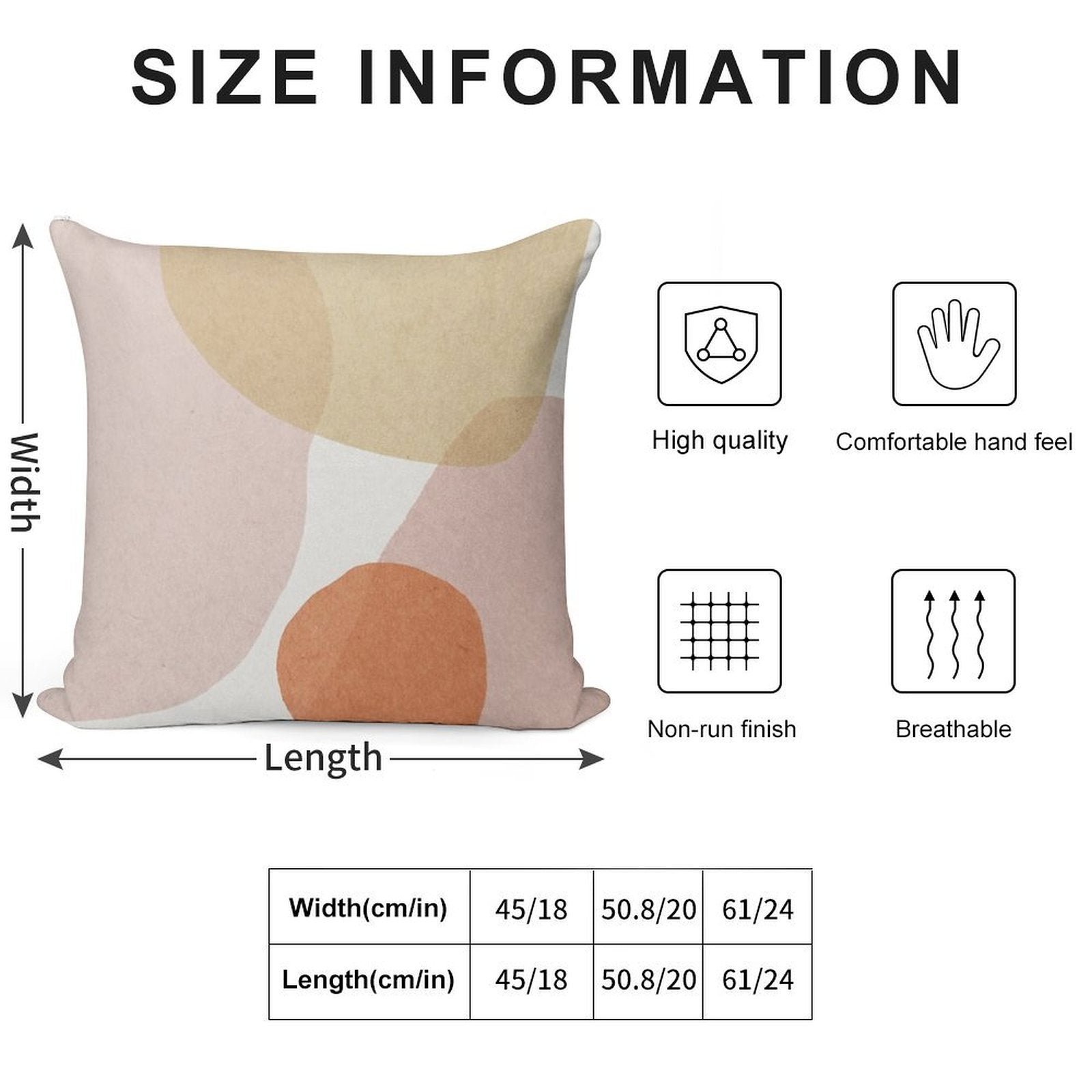 Abstract Art Mid Century Art Soft Reinforced Edging Throw Pillow