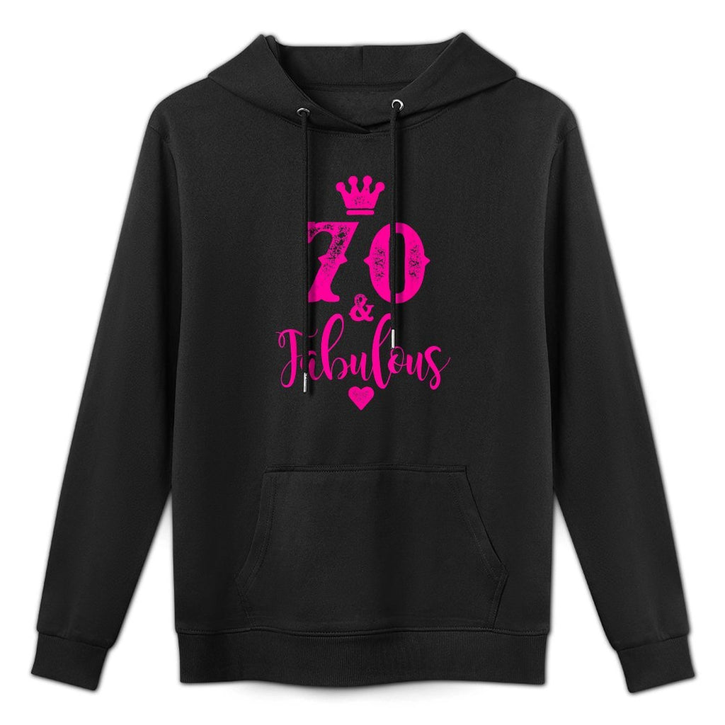 70th Birthday T-shirt Seventy And Fabulous for Women Kangaroo Pocket Hoodie