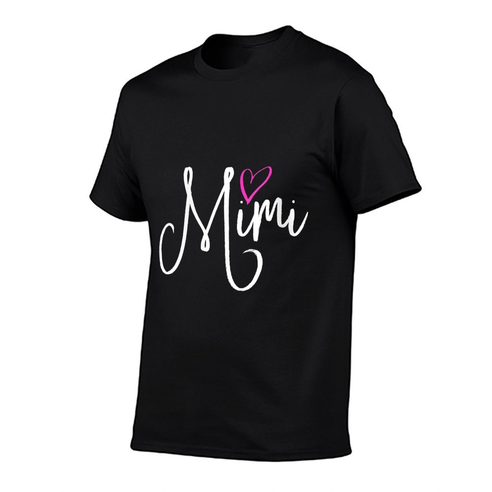 Womens Mimi with Pink Heart Fun Grandmother Gift  Cotton T-Shirt