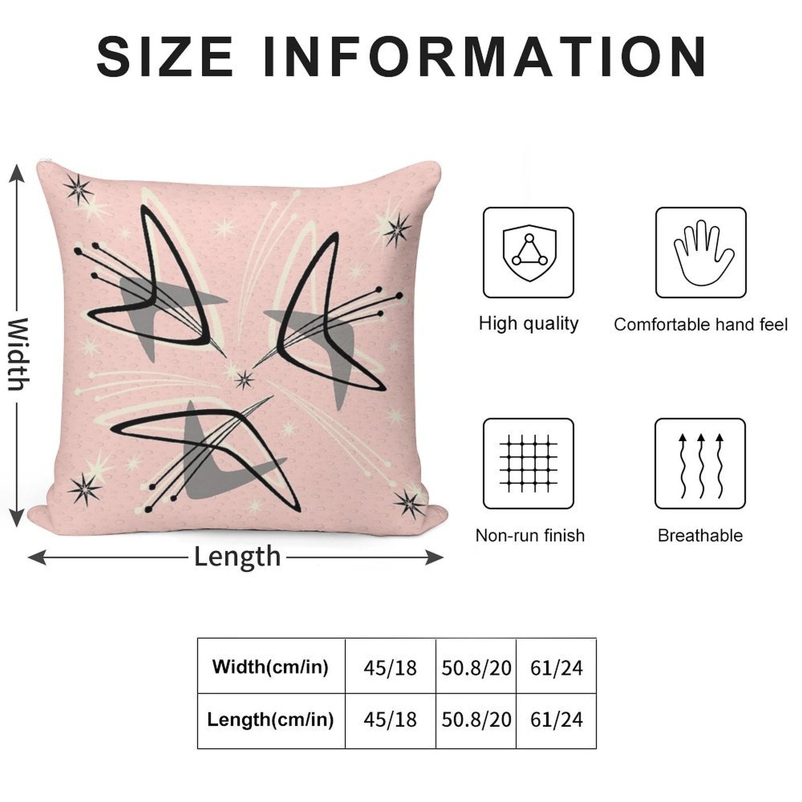 Atomic Boomerangs on Lunar Pink Soft Gift Ready Throw Pillow