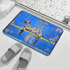 Banksy Mural Graffiti Leopard Bronx Zoo Wall  Easy Maintenance Bath Mat
