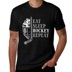 Eat Sleep Ice Hockey Repeat Funny Sport Player Men Boys Kids  Graphic-printed T-Shirt