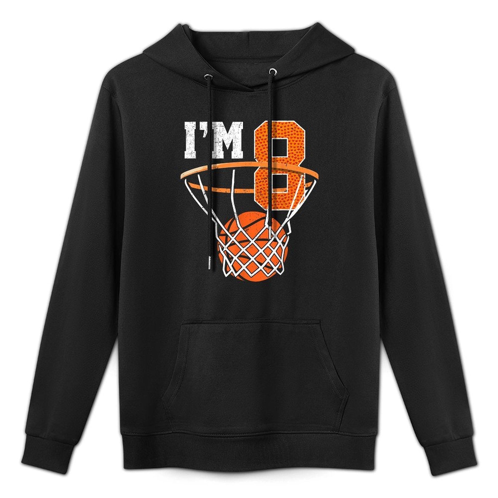 8th Birthdays For Boys Basketball Eight Year Old Machine Washable Hoodie