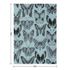 Large Butterfly Vintage Pattern (blue) Travel-friendly Throw Blanket