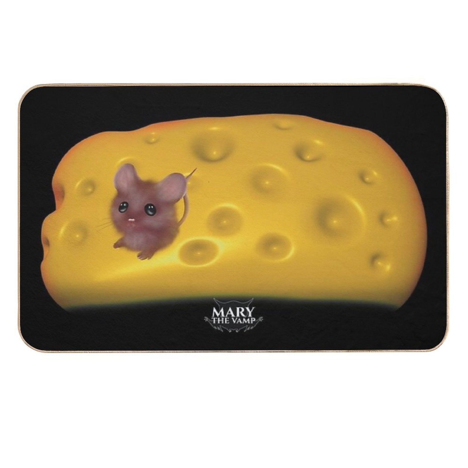 2D Mouse In 3D Cheese  High-Traffic Bath Mat