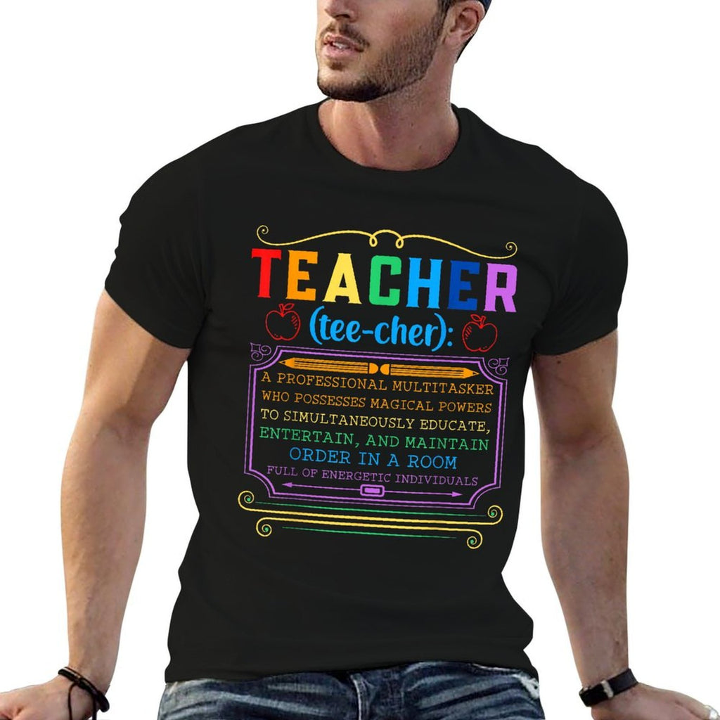 Teacher Definition - Funny Teaching School Teacher  Cotton T-Shirt