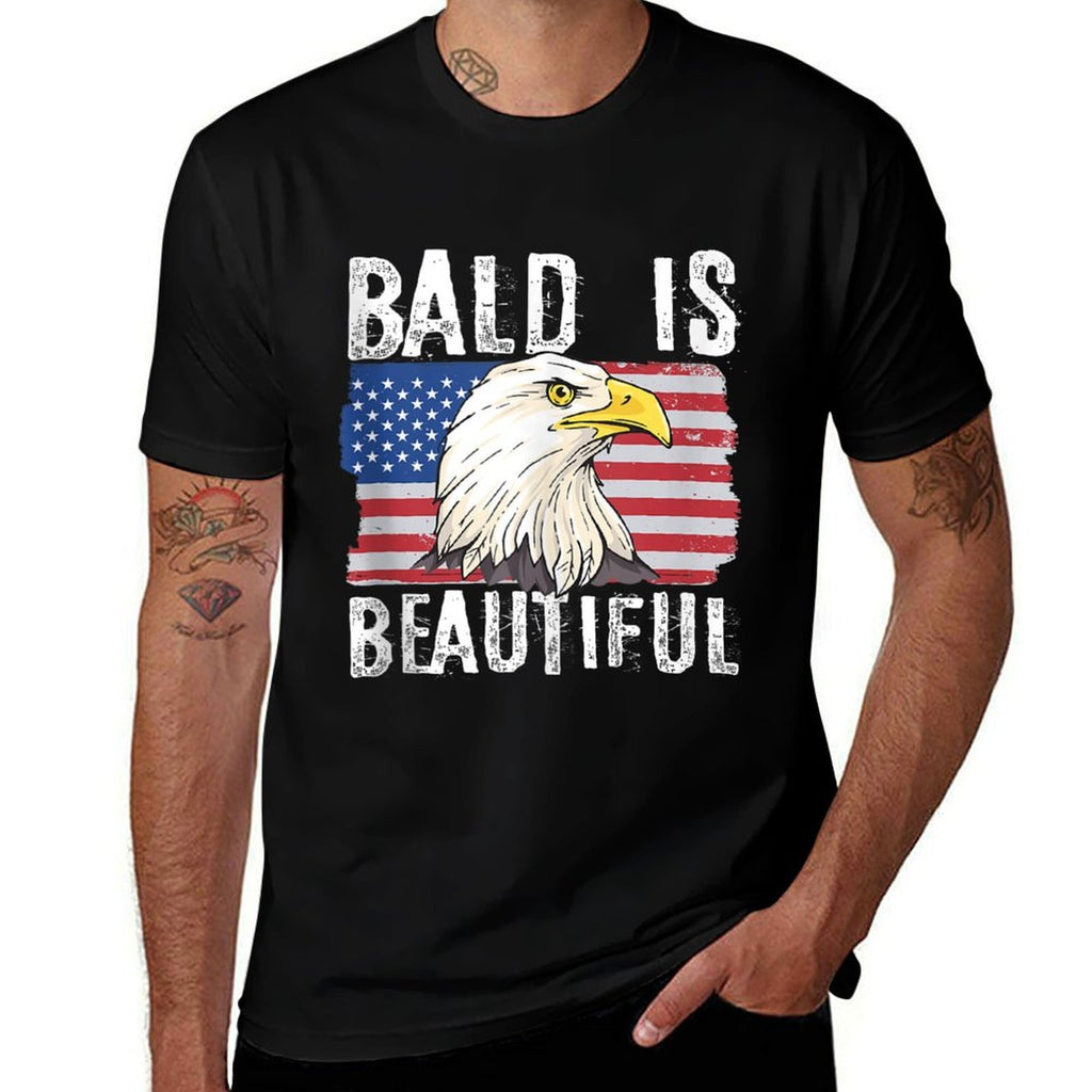 Bald Is Beautiful 4th of July Independence Day Bald Eagle  Relaxed-fit T-Shirt