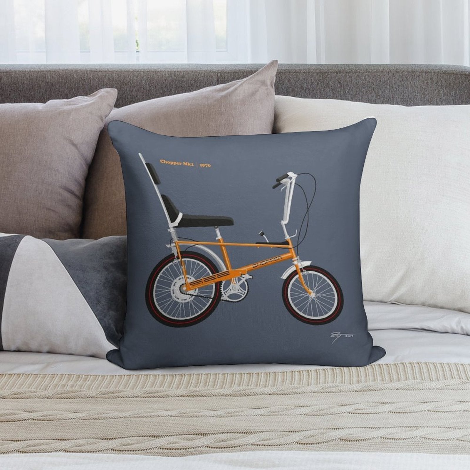 Chopper Mk1 Targa Orange 1970 Soft Gift Ready Throw Pillow