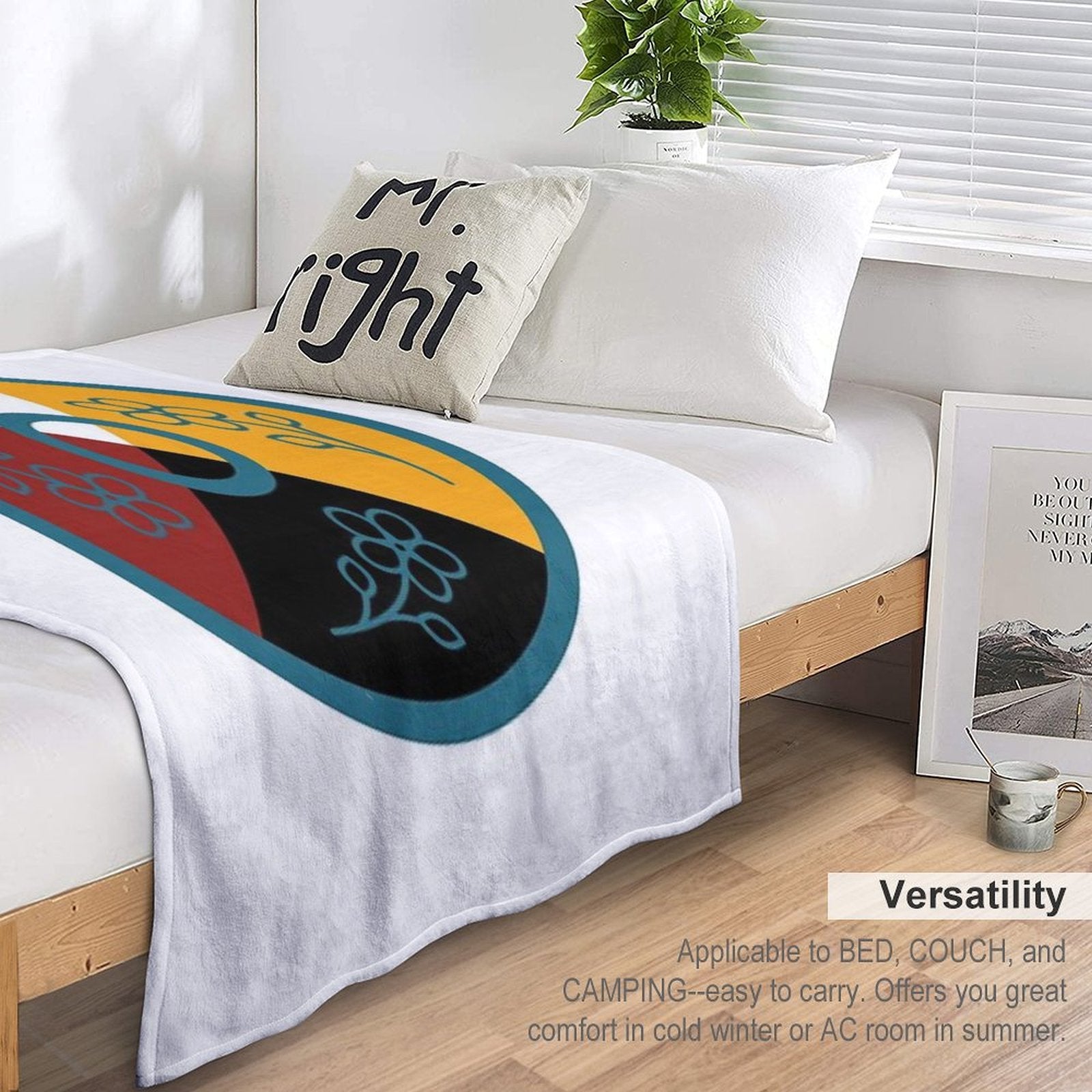 Medicine Wheel Floral WAWEZHI CANADA Shrink-resistant Throw Blanket