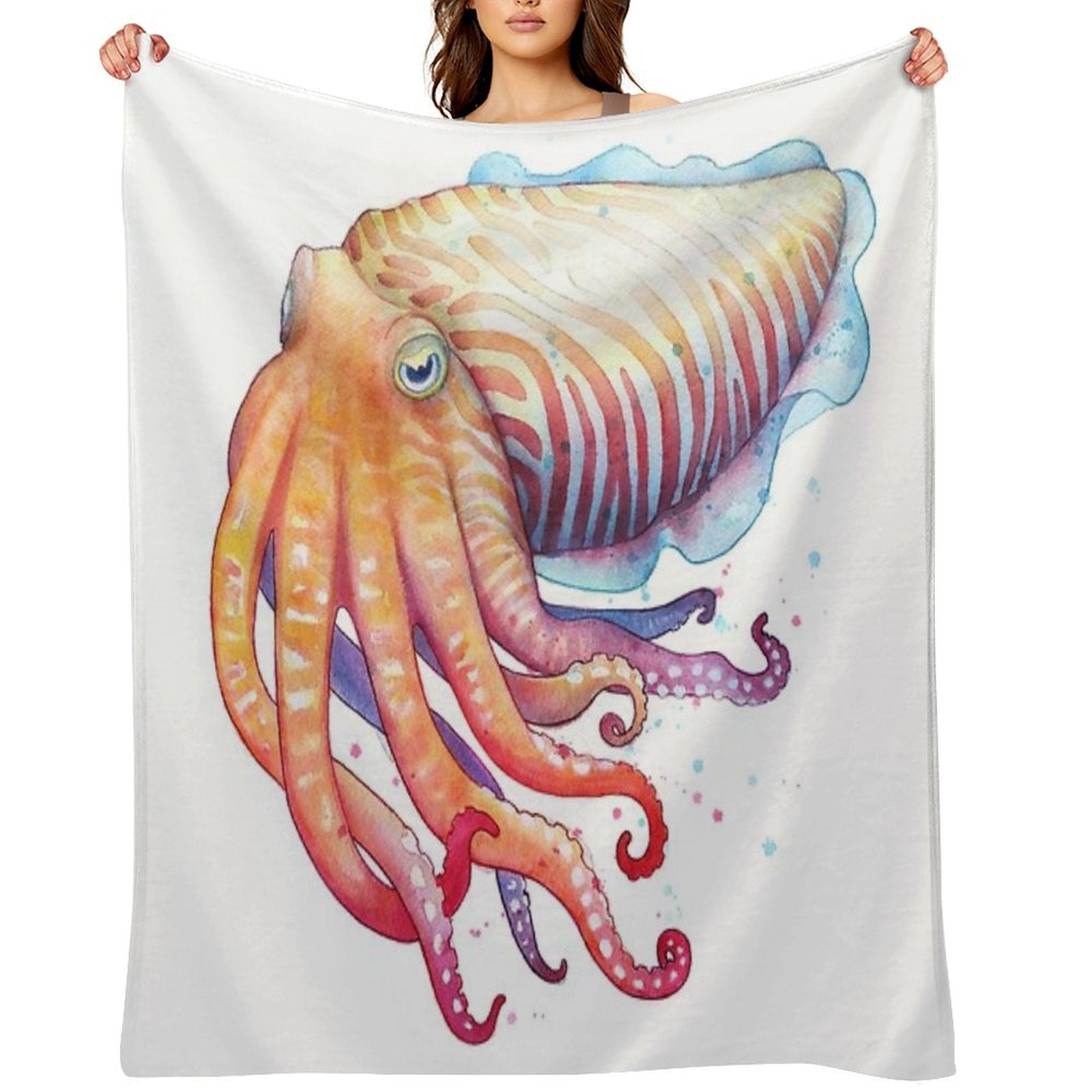 Cuttlefish Plush Throw Blanket