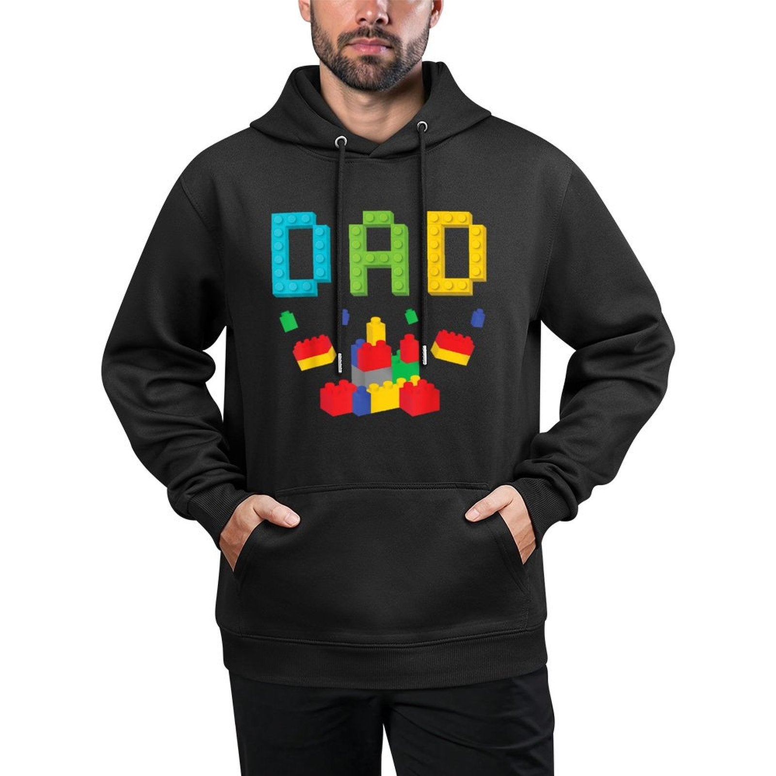 Dad Master Builder Building Blocks Bricks Matching Family Pilling-Resistant Hoodie